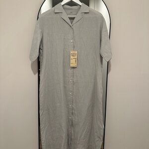 MUJI linen shirt dress